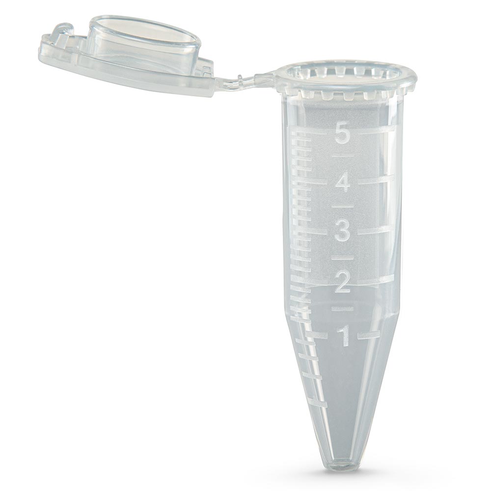 Globe Scientific Diamond Midi Centrifuge Tube, 5.0mL, PP, Attached Snap Cap, Graduated, Amber, 50/Bag, 4 Bags/Unit Image